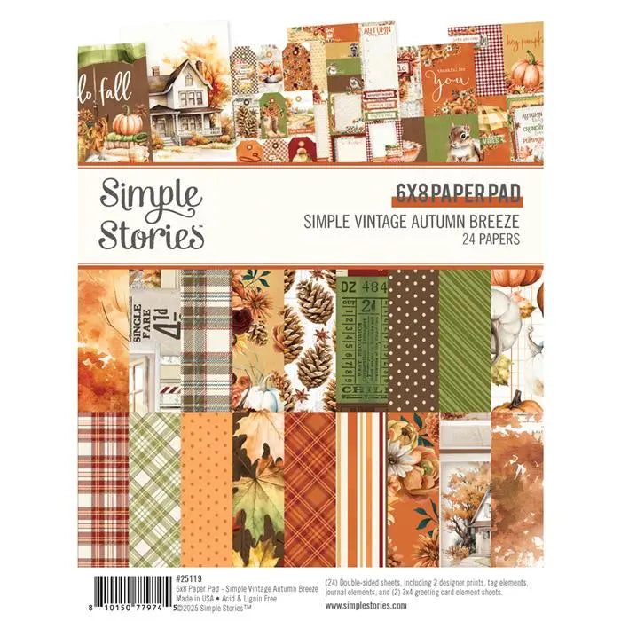 Autumn Breeze Paper Pad, 6" x 8" - Simple Vintage - Simple Stories