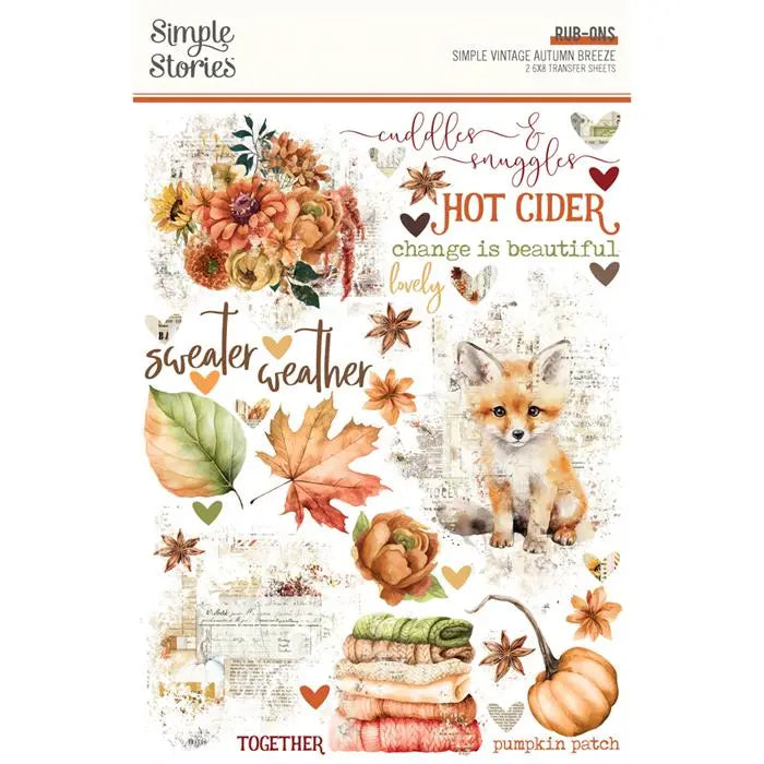 Autumn Breeze Rub Ons - Simple Vintage - Simple Stories
