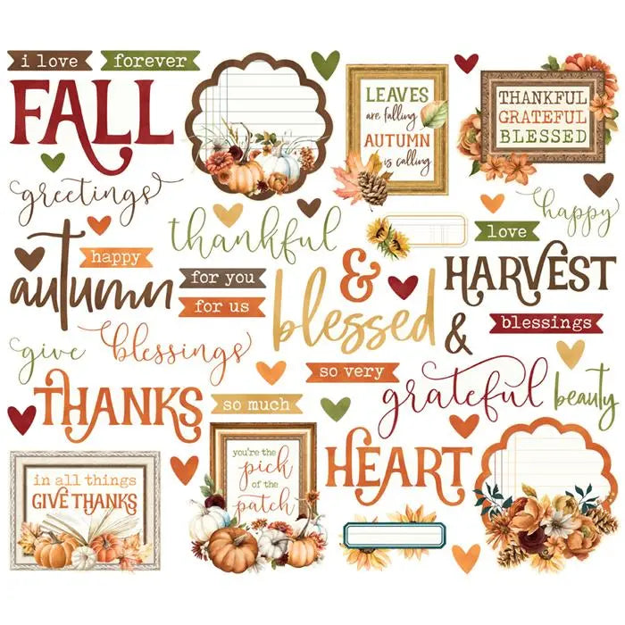 Autumn Breeze Sentiment Bits & Pieces - Simple Vintage - Simple Stories