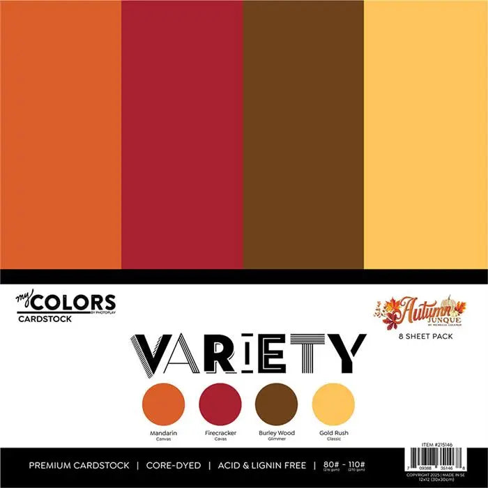 Autumn Junque Cardstock Variety Pack, 8 sheets - Photoplay