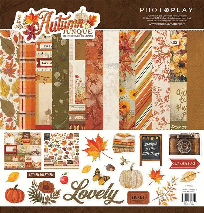 Autumn Junque Scrapbook Collection Kit, 12" x 12" - Photoplay