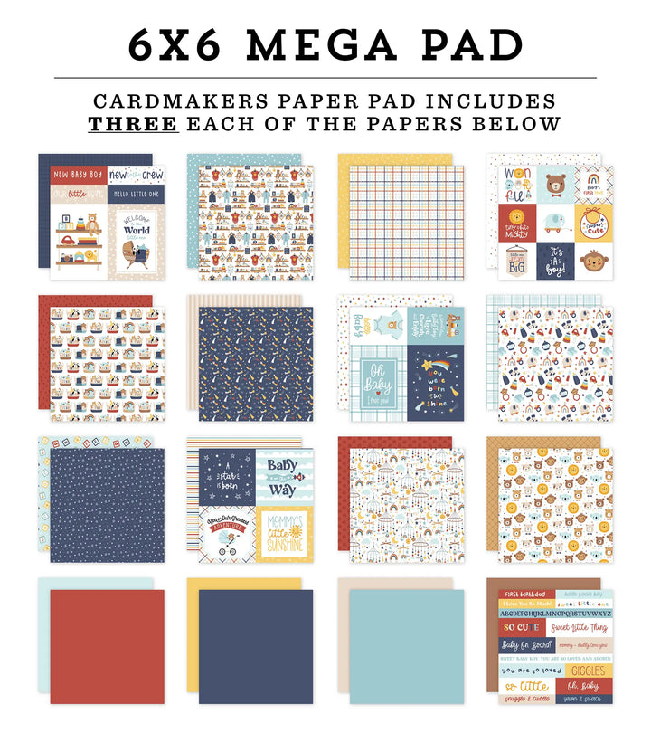View 2 of Baby On Board Boy Cardmakers 6" x 6" Mega Pad - Echo Park