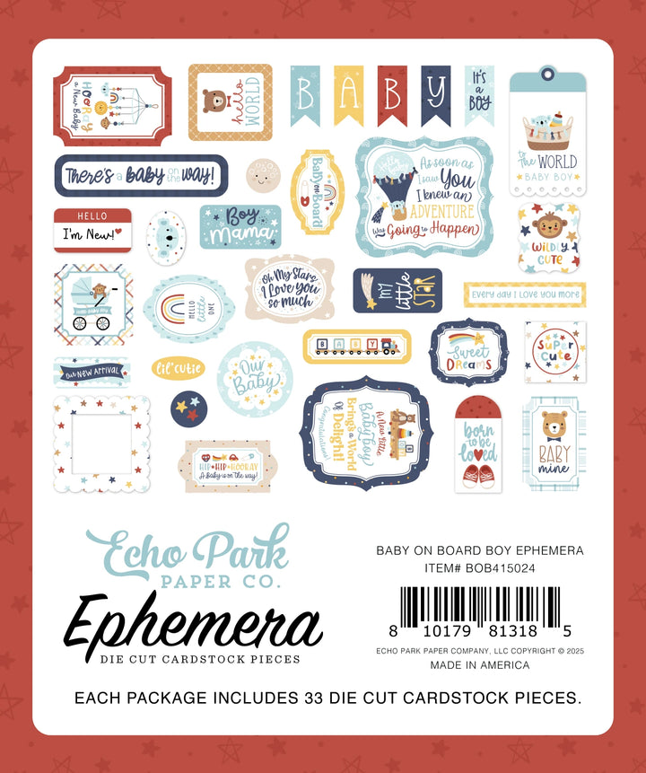 View 3 of Baby On Board Boy Ephemera - Echo Park