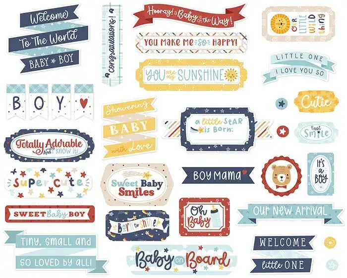 View 2 of Baby On Board Boy Titles & Phrases - Echo Park