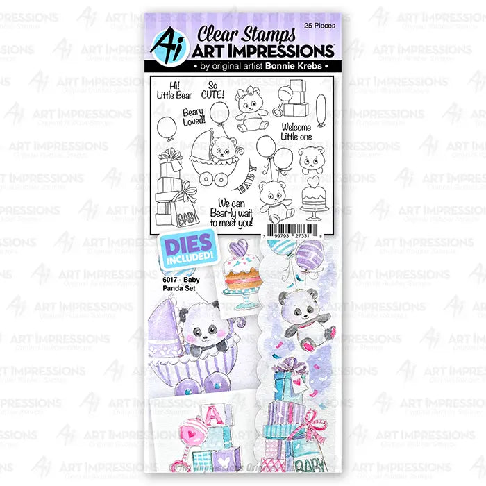 Baby Panda Clear Stamp and Die Set - Art Impressions