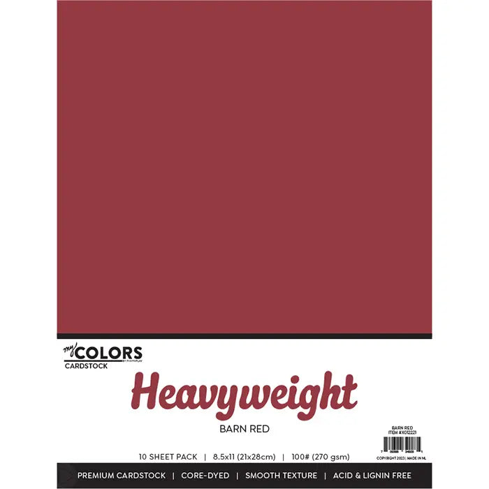 Barn Red Heavyweight Cardstock Pack, 8.5" x 11" - My Colors - PhotoPlay