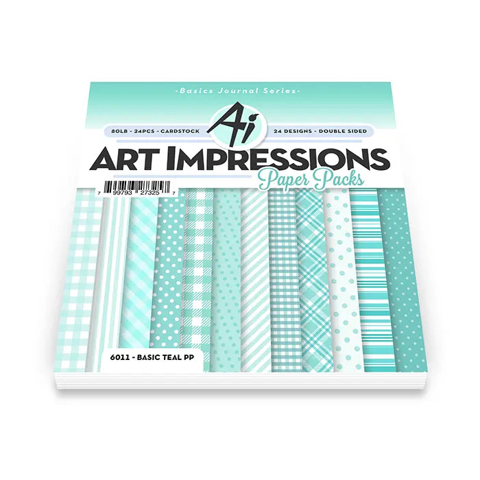 Basic Teal Paper Pack 6" x 6" - Art Impressions