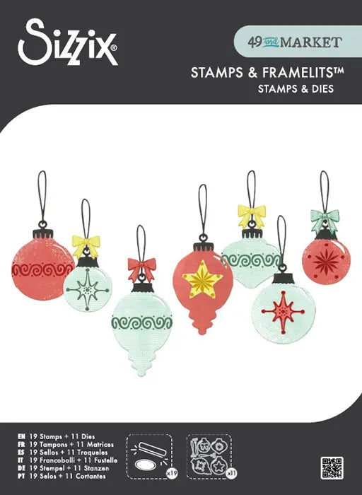 Baubles Clear Stamp Set with Framelits - 49 and Market - Sizzix