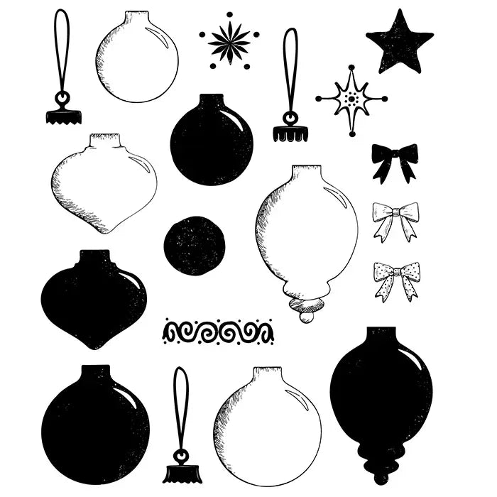 Baubles Clear Stamp Set with Framelits - 49 and Market - Sizzix