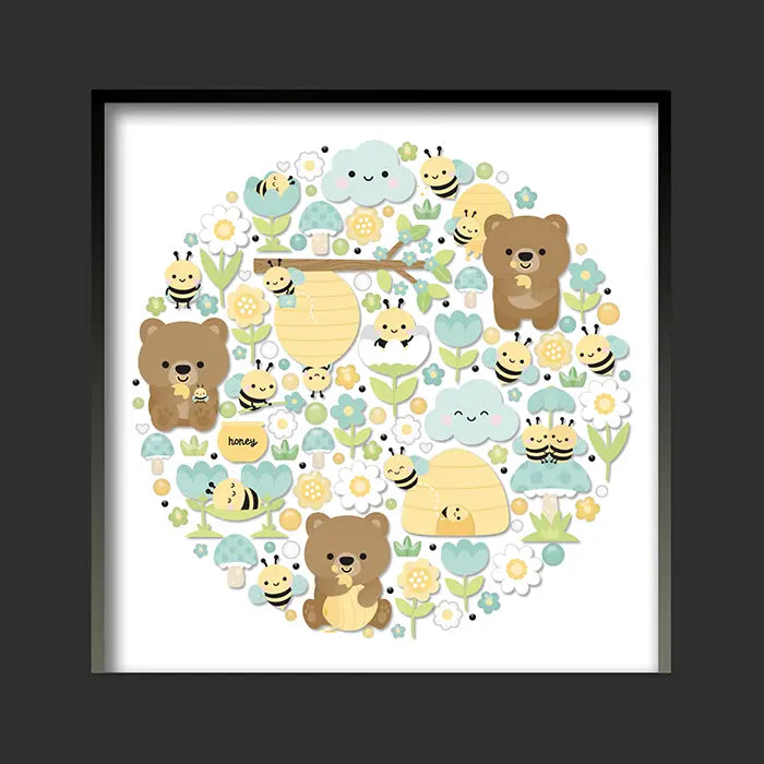 View 2 of Bee Happy Shadow Box Kit - Doodlebug