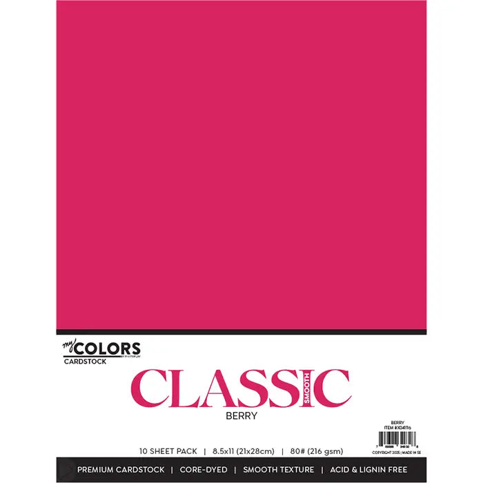 Berry Classic Cardstock Pack, 8.5" x 11" - My Colors - PhotoPlay