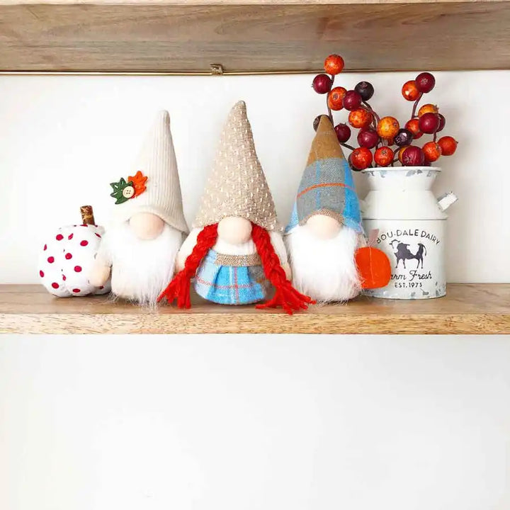 Best of Fall Plush Gnomes - Tabletop Decor - Foundations Decor