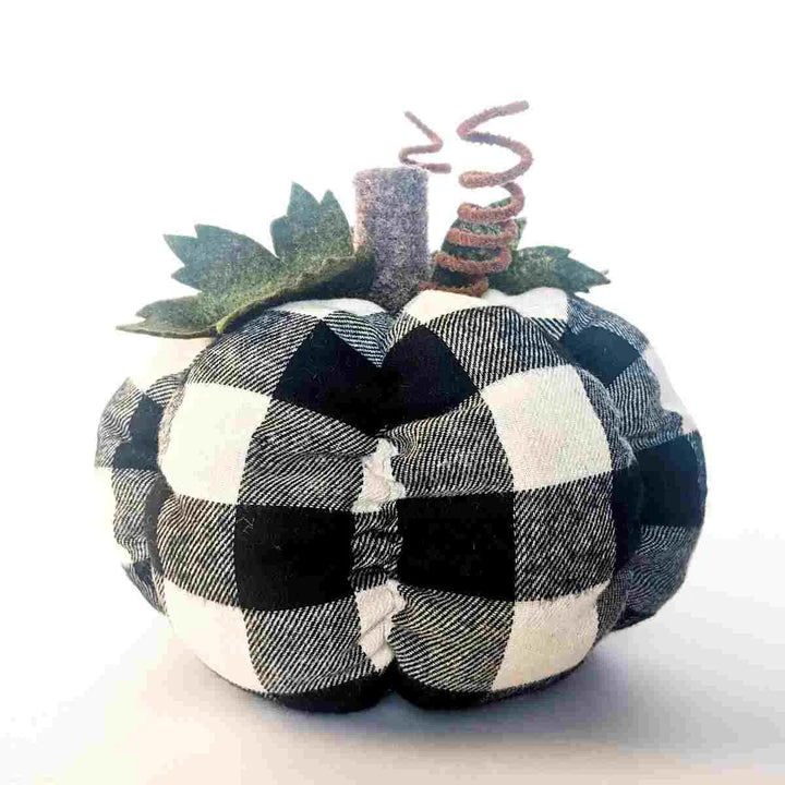 Black Plaid Pumpkin - Tiered Tray Decor - Foundations Decor
