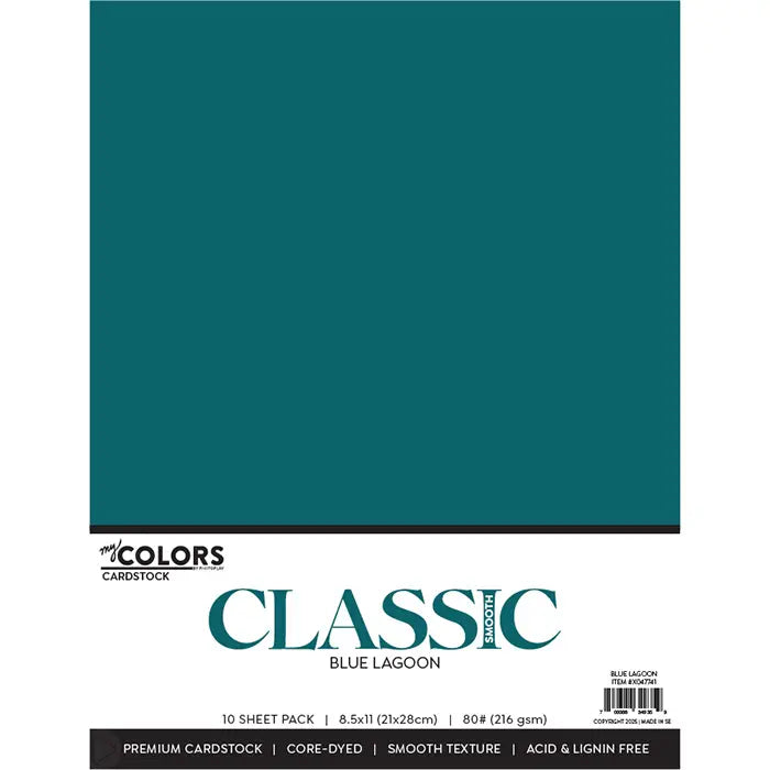 Blue Lagoon Classic Cardstock Pack, 8.5" x 11" - My Colors - PhotoPlay