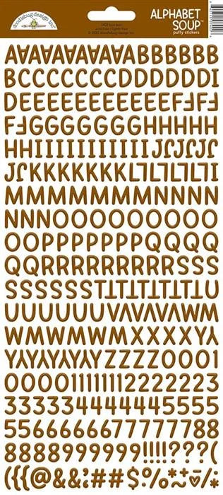 Bon Bon Alphabet Soup Puffy Stickers - Monochromatic - Doodlebug