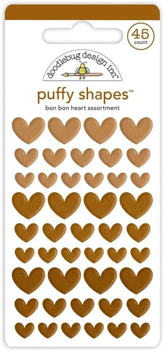 Bon Bon Heart Puffy Shapes - Monochromatic - Doodlebug