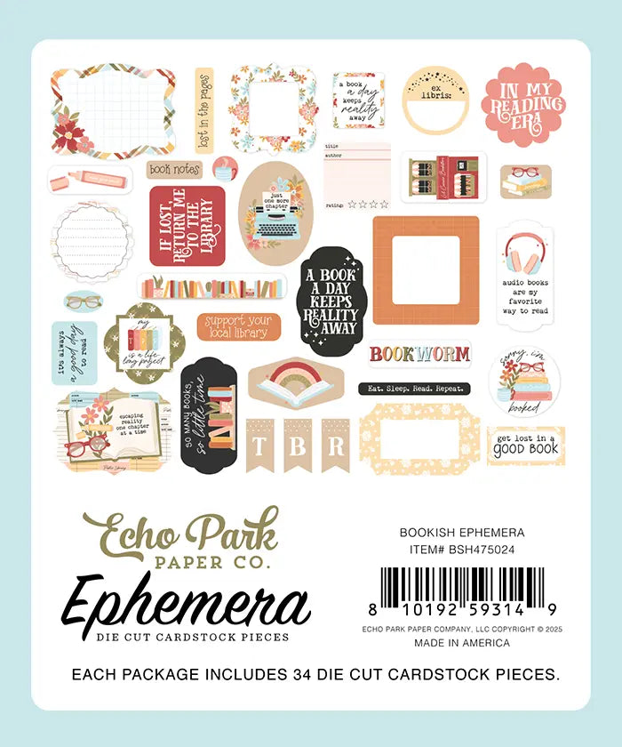 Bookish Ephemera Die Cuts - Echo Park