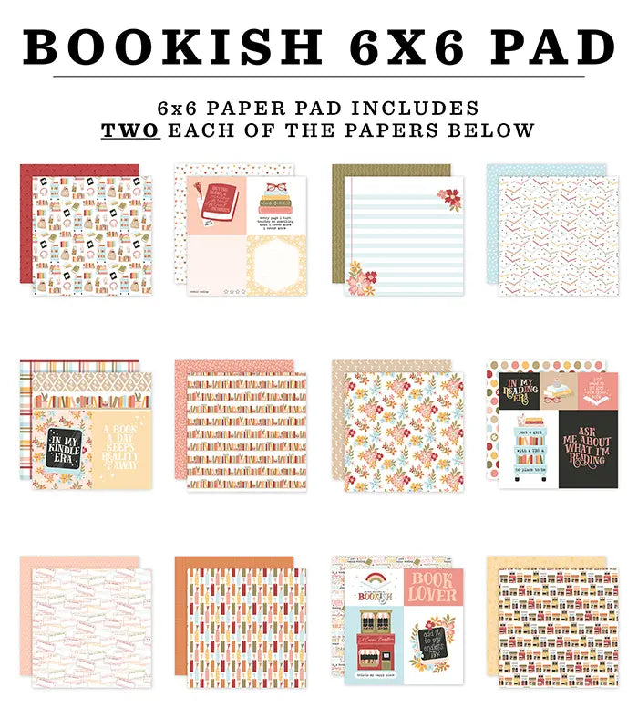 Bookish Paper Pad, 6" x 6" - Echo Park