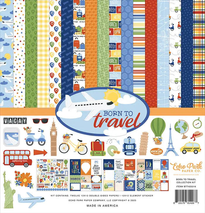Born To Travel 12" x 12" Collection Kit - Echo Park
