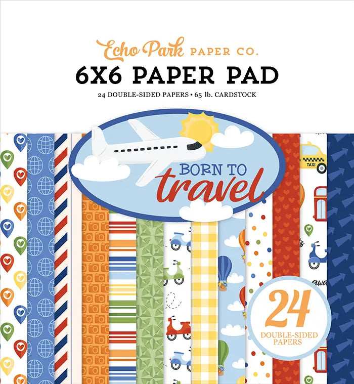 Born To Travel 6" x 6" Paper Pad - Echo Park