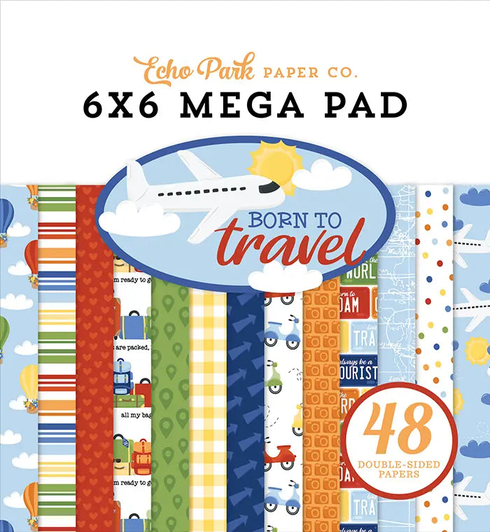 Born To Travel Cardmakers 6" x 6" Mega Pad - Echo Park