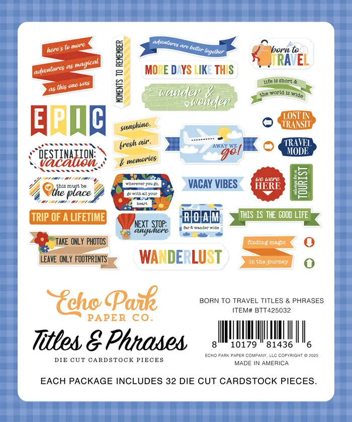 View 3 of Born To Travel Titles & Phrases - Echo Park