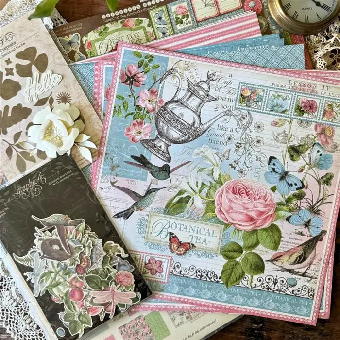 Botanical Tea Keepsake Kit with Exclusive Metal Die-Set - Graphic 45