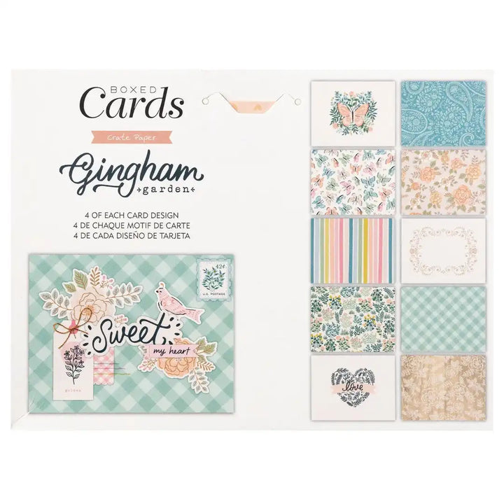 Boxed Cards - Gingham Garden Collection - Crate Paper