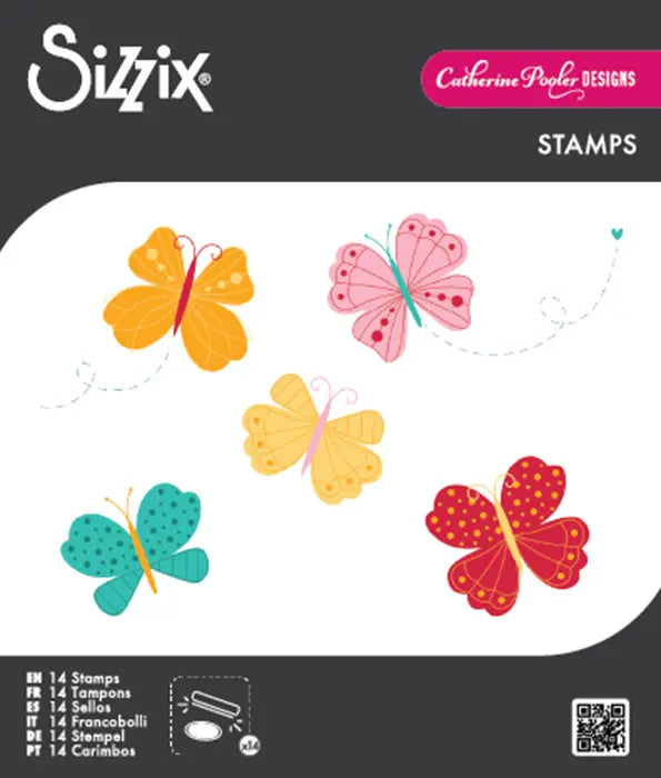 Bright Butterflies #1 Clear Stamp Set - Catherine Pooler - Sizzix