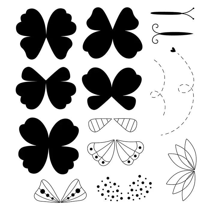 Bright Butterflies #1 Clear Stamp Set - Catherine Pooler - Sizzix