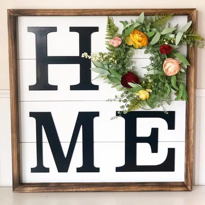 Bright Floral Wreath - Home Board - Foundations Decor