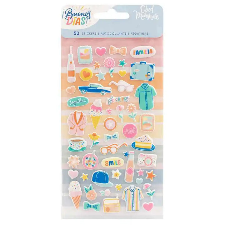 Buenos Dias Mini Puffy Stickers - American Crafts