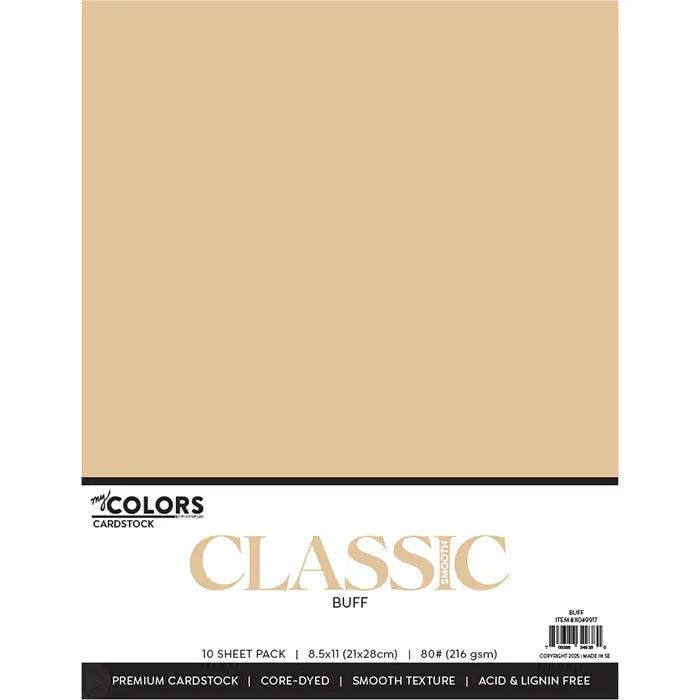 Buff Classic Cardstock Pack, 8.5" x 11" - My Colors - PhotoPlay