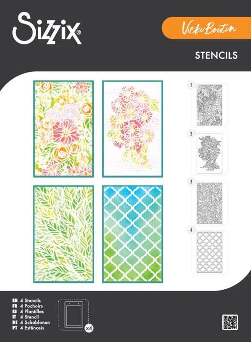 Buildables Botanicals #1 A5 Stencil by Vicki Boutin - Sizzix