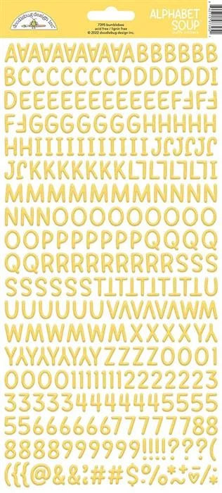 Bumblebee Alphabet Soup Puffy Stickers - Monochromatic - Doodlebug