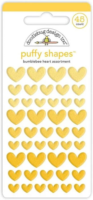 Bumblebee Heart Puffy Shapes - Monochromatic - Doodlebug
