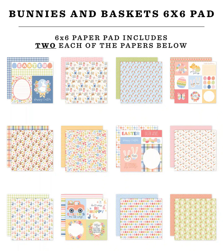 Bunnies And Baskets 6" x 6" Paper Pad - Echo Park