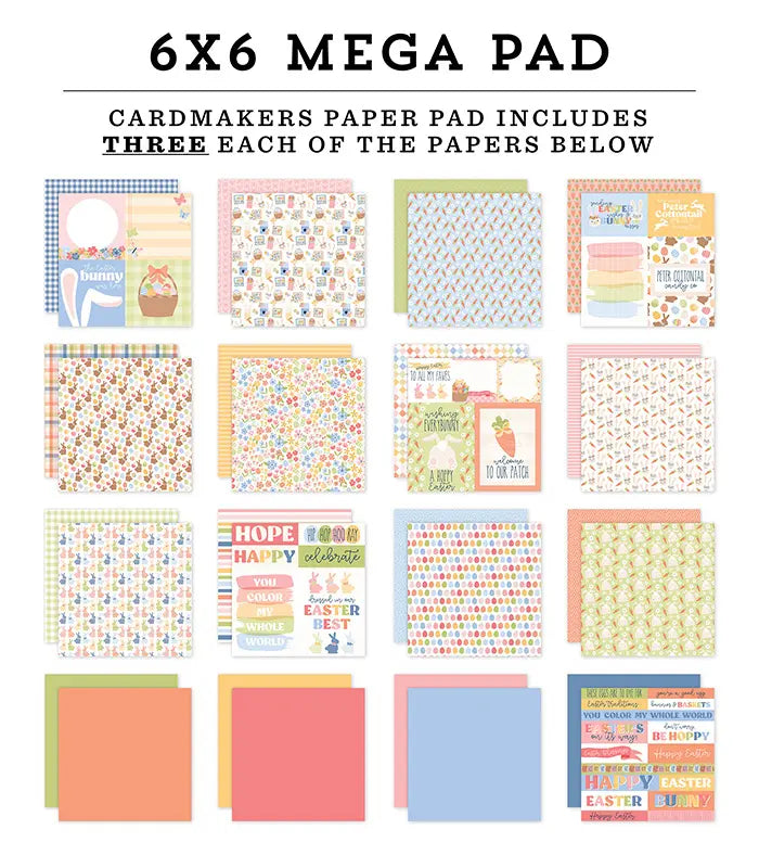 Bunnies And Baskets Cardmakers 6" x 6" Mega Pad - Echo Park