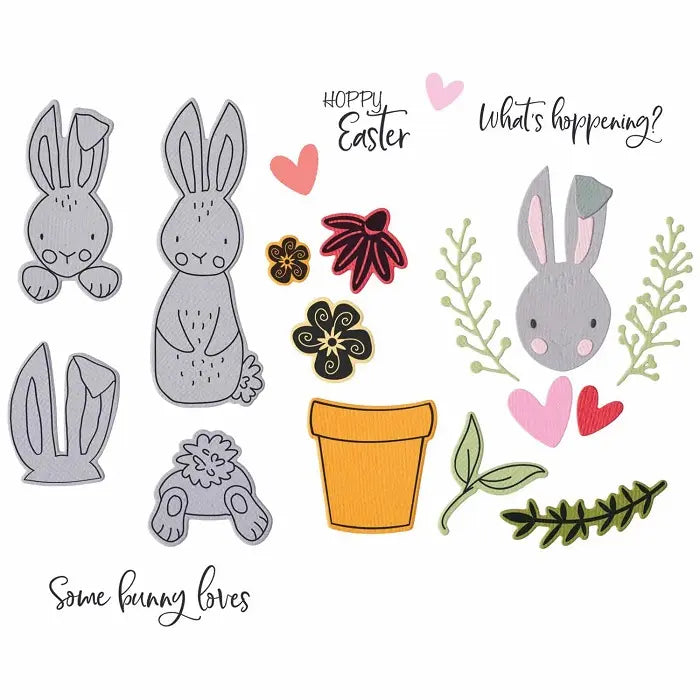 Bunny Bits & Blooms #2 Thinlits Die Set - Catherine Pooler - Sizzix