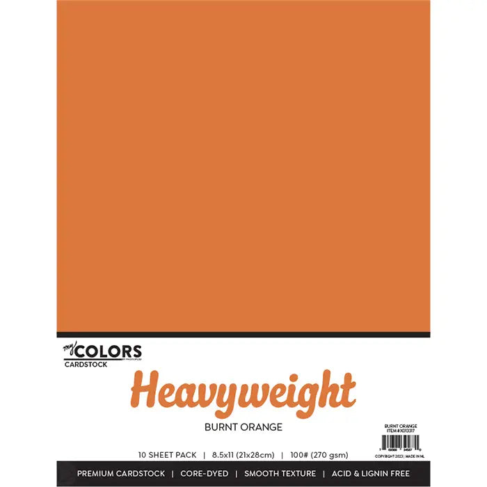Burnt Orange Heavyweight Cardstock Pack, 8.5" x 11" - My Colors - PhotoPlay