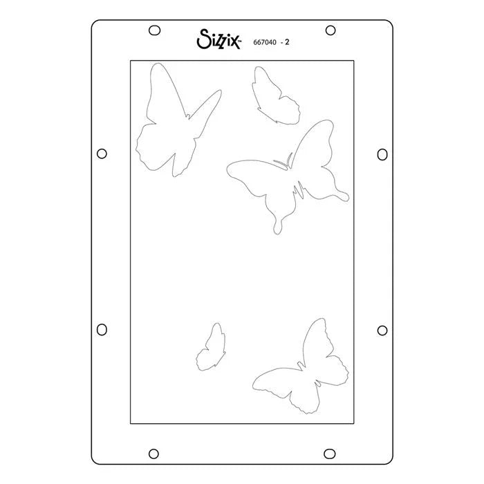 Butterflies Studio Layered Stencils (4 pack) by Willow Wolfe - Sizzix