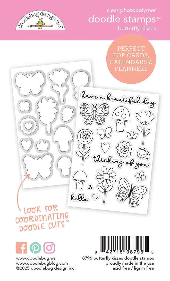 View 2 of Butterfly Kisses Doodle Stamps - Doodlebug