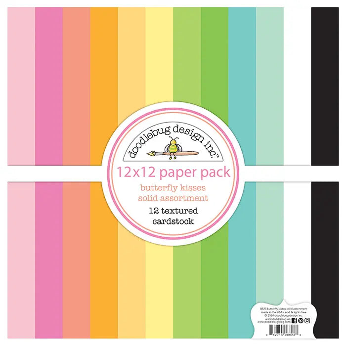 Butterfly Kisses Textured Cardstock Assortment Pack - Doodlebug