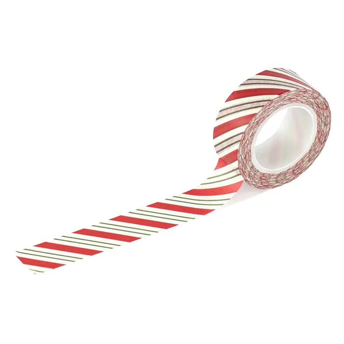 Candy Cane Diagonal Stripe Washi Tape - Christmas Express - Echo Park