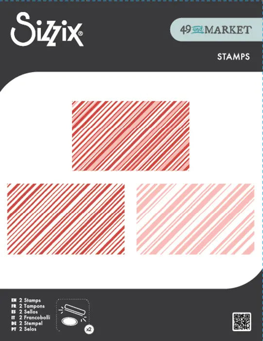 Candy Stripes Clear Stamp Set - 49 and Market - Sizzix