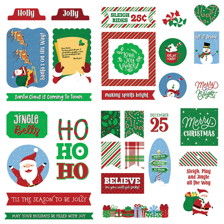 Cardstock- Ephemera-Santa Please Stop Here Collection- Photo Play