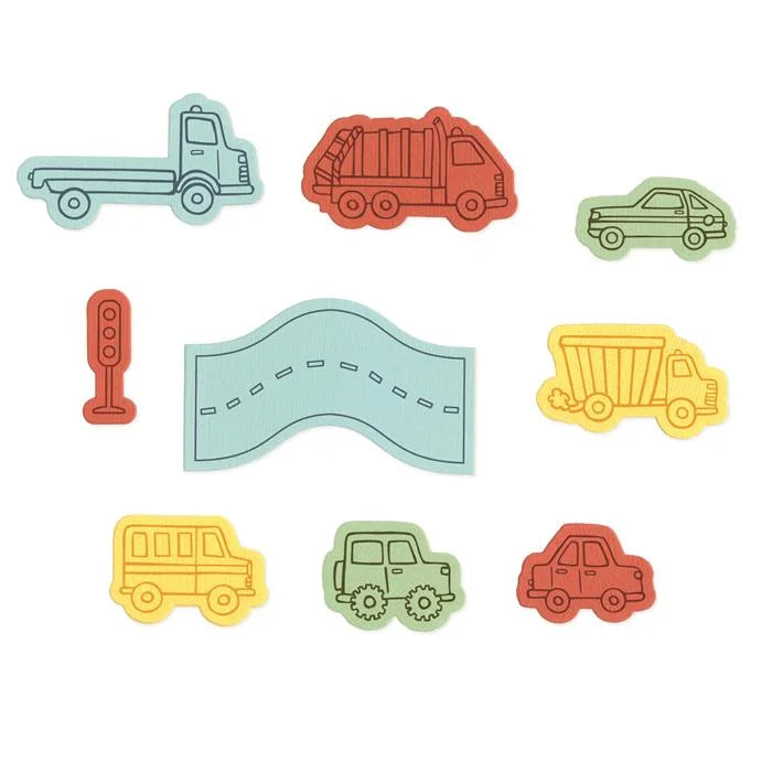 Cars and Trucks Clear Stamps Set w/ Framelits Die - Kid Create Collection - Sizzix
