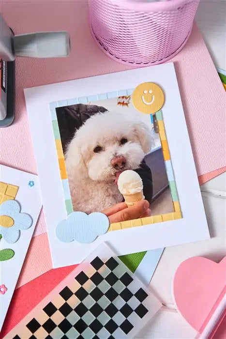 Checkered Pattern 2D Mini Embossing Folder - Letters by Shells - Shelly Kim - Sizzix
