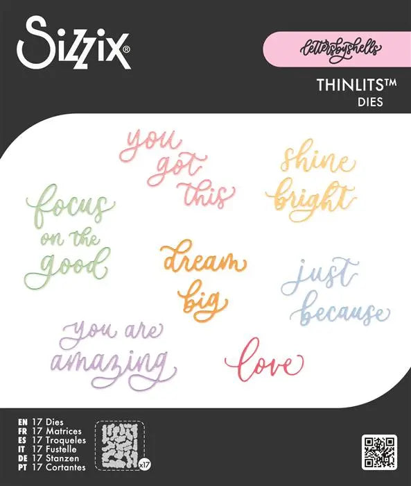 Cheerful Phrases Thinlits Die Set Die Set 16PK - Letters by Shells - Shelly Kim - Sizzix