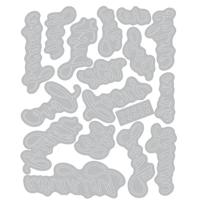 Cheerful Phrases Thinlits Die Set Die Set 16PK - Letters by Shells - Shelly Kim - Sizzix